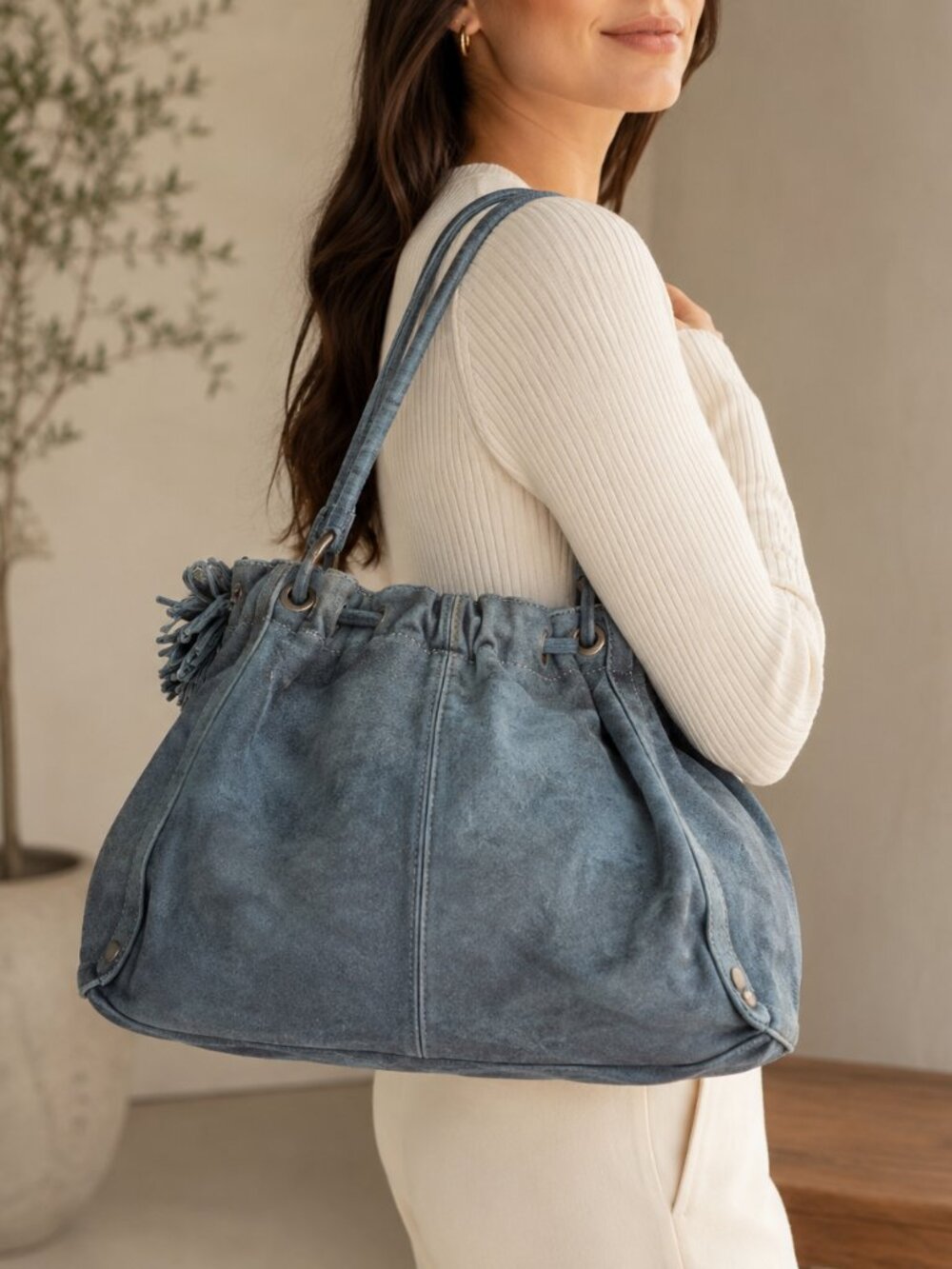 Anthropologie Tabitha Washed Leather Slouchy Hobo Bag Purse